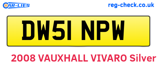 DW51NPW are the vehicle registration plates.