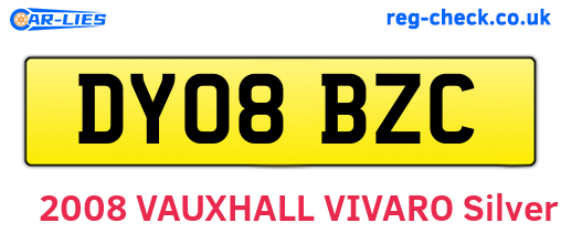 DY08BZC are the vehicle registration plates.