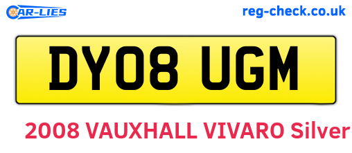 DY08UGM are the vehicle registration plates.