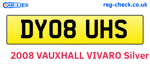 DY08UHS are the vehicle registration plates.