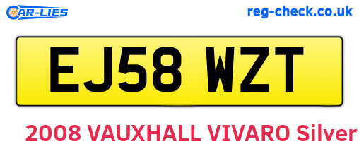 EJ58WZT are the vehicle registration plates.