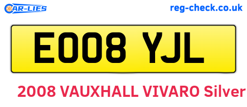 EO08YJL are the vehicle registration plates.