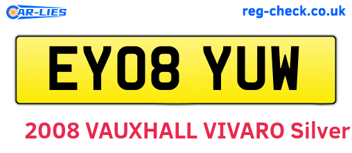 EY08YUW are the vehicle registration plates.