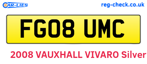 FG08UMC are the vehicle registration plates.