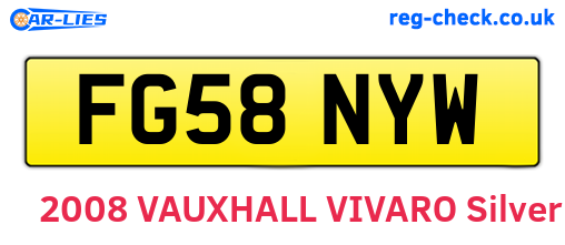 FG58NYW are the vehicle registration plates.