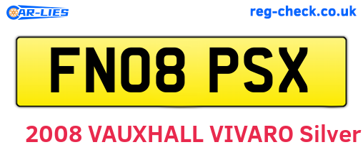 FN08PSX are the vehicle registration plates.
