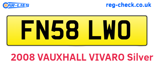 FN58LWO are the vehicle registration plates.