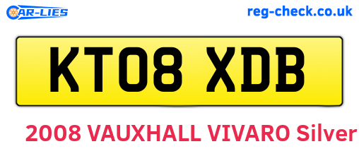 KT08XDB are the vehicle registration plates.