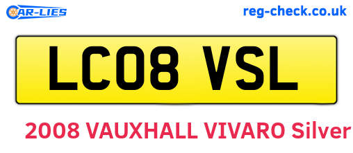 LC08VSL are the vehicle registration plates.