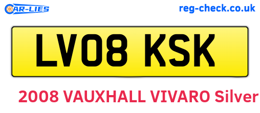 LV08KSK are the vehicle registration plates.