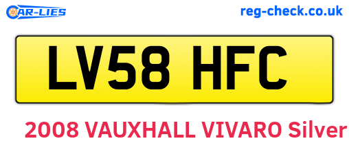 LV58HFC are the vehicle registration plates.
