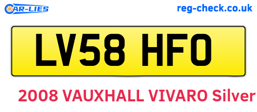 LV58HFO are the vehicle registration plates.