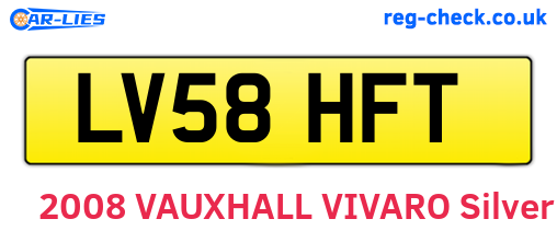 LV58HFT are the vehicle registration plates.