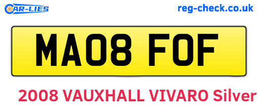 MA08FOF are the vehicle registration plates.