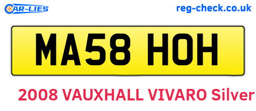 MA58HOH are the vehicle registration plates.