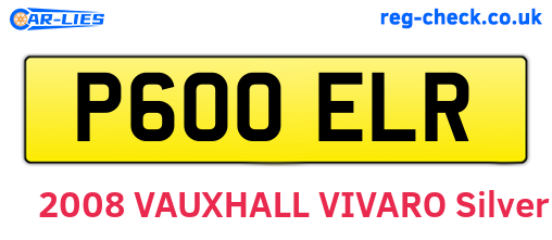 P600ELR are the vehicle registration plates.