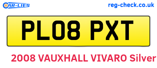 PL08PXT are the vehicle registration plates.