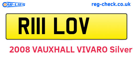 R111LOV are the vehicle registration plates.