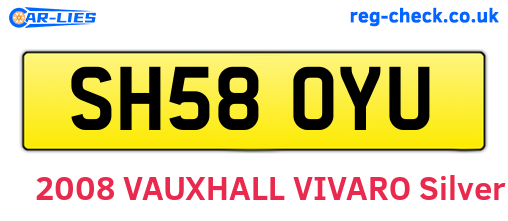 SH58OYU are the vehicle registration plates.