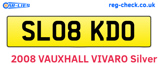 SL08KDO are the vehicle registration plates.