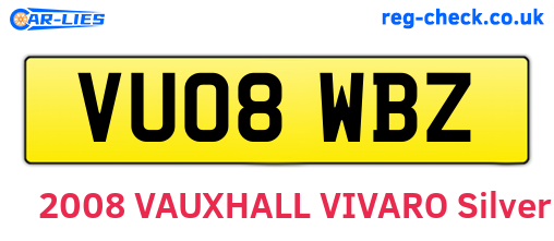 VU08WBZ are the vehicle registration plates.