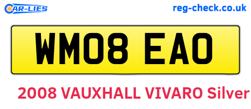 WM08EAO are the vehicle registration plates.