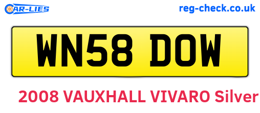 WN58DOW are the vehicle registration plates.