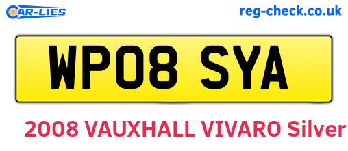 WP08SYA are the vehicle registration plates.