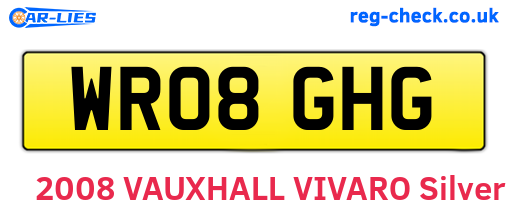 WR08GHG are the vehicle registration plates.