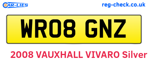WR08GNZ are the vehicle registration plates.