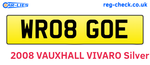 WR08GOE are the vehicle registration plates.