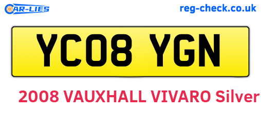 YC08YGN are the vehicle registration plates.