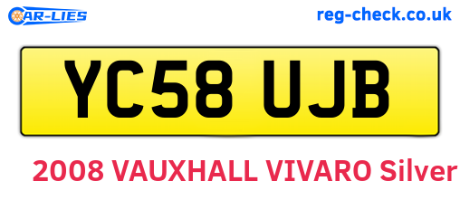 YC58UJB are the vehicle registration plates.