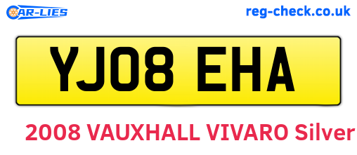 YJ08EHA are the vehicle registration plates.