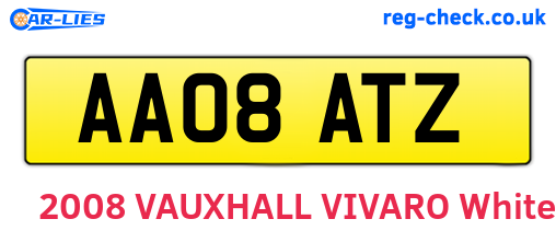 AA08ATZ are the vehicle registration plates.