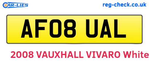 AF08UAL are the vehicle registration plates.