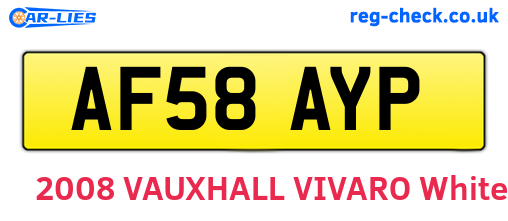AF58AYP are the vehicle registration plates.