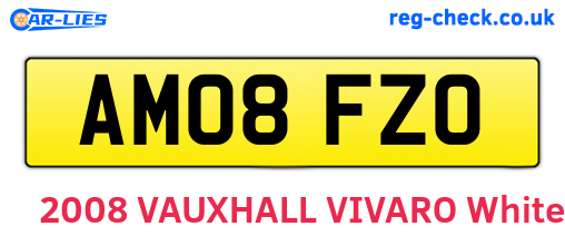 AM08FZO are the vehicle registration plates.