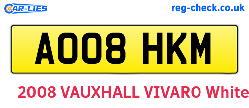 AO08HKM are the vehicle registration plates.