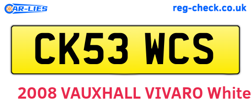 CK53WCS are the vehicle registration plates.