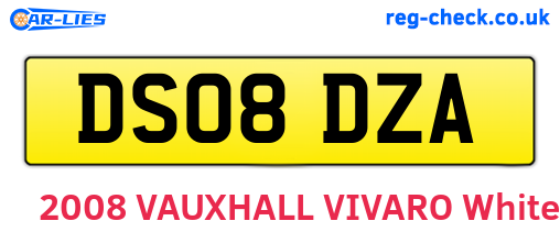 DS08DZA are the vehicle registration plates.