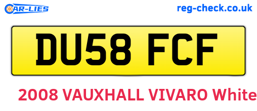 DU58FCF are the vehicle registration plates.