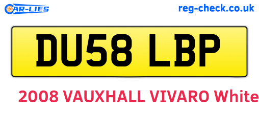 DU58LBP are the vehicle registration plates.
