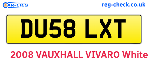 DU58LXT are the vehicle registration plates.