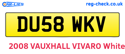 DU58WKV are the vehicle registration plates.