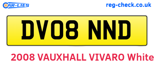 DV08NND are the vehicle registration plates.