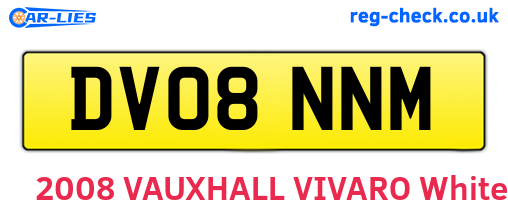 DV08NNM are the vehicle registration plates.