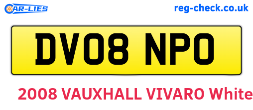 DV08NPO are the vehicle registration plates.