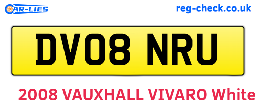 DV08NRU are the vehicle registration plates.