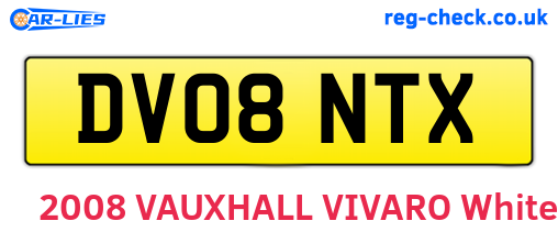 DV08NTX are the vehicle registration plates.